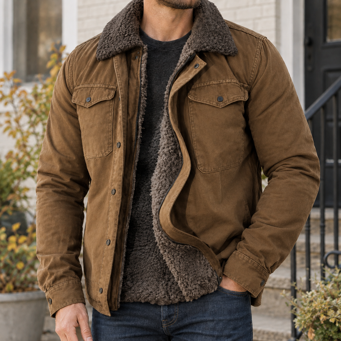 Ambrose Sherpa Jacket - Brown