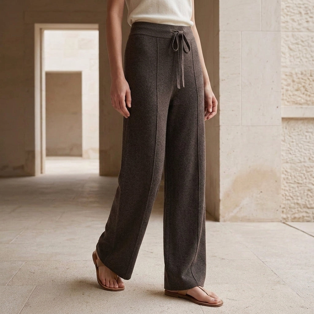 Florence Wide Leg Pants - Mocha-brown