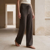 Florence Wide Leg Pants - Mocha-brown
