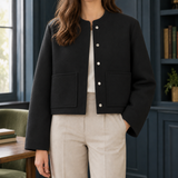 Serena-Eve Stand Collar Jacket - Black