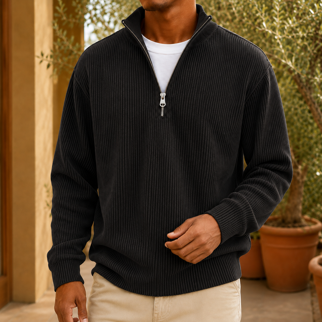 Ulric Ribbed Jacket - Black