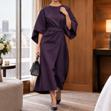 Elodie-Elise Kimono Sleeve Dress - Purple