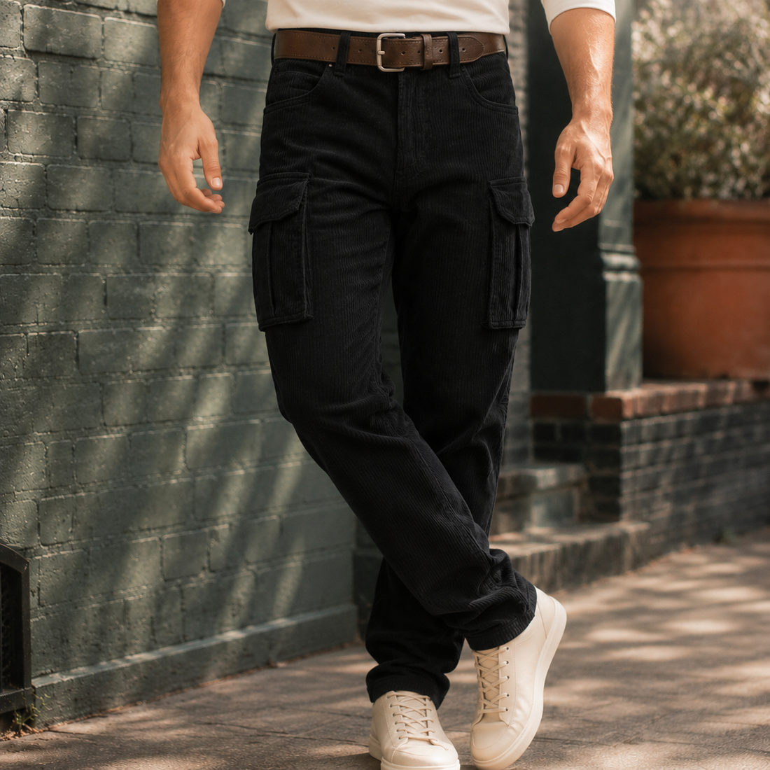 Louis Straight Cargo Pants - Black