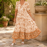 Iris Tiered Maxi Dress - Orange
