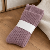 Jacinta-Faye Ribbed Cashmere Socks - Purple