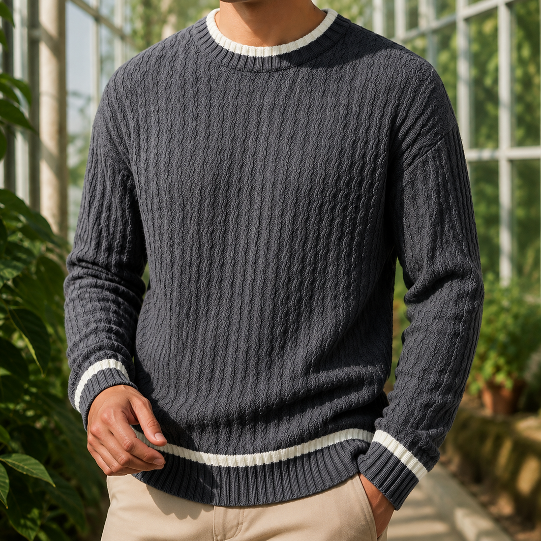 Graham Textured Sweater - Gray