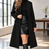 Mabel-Sage Double-Breasted Coat - Black