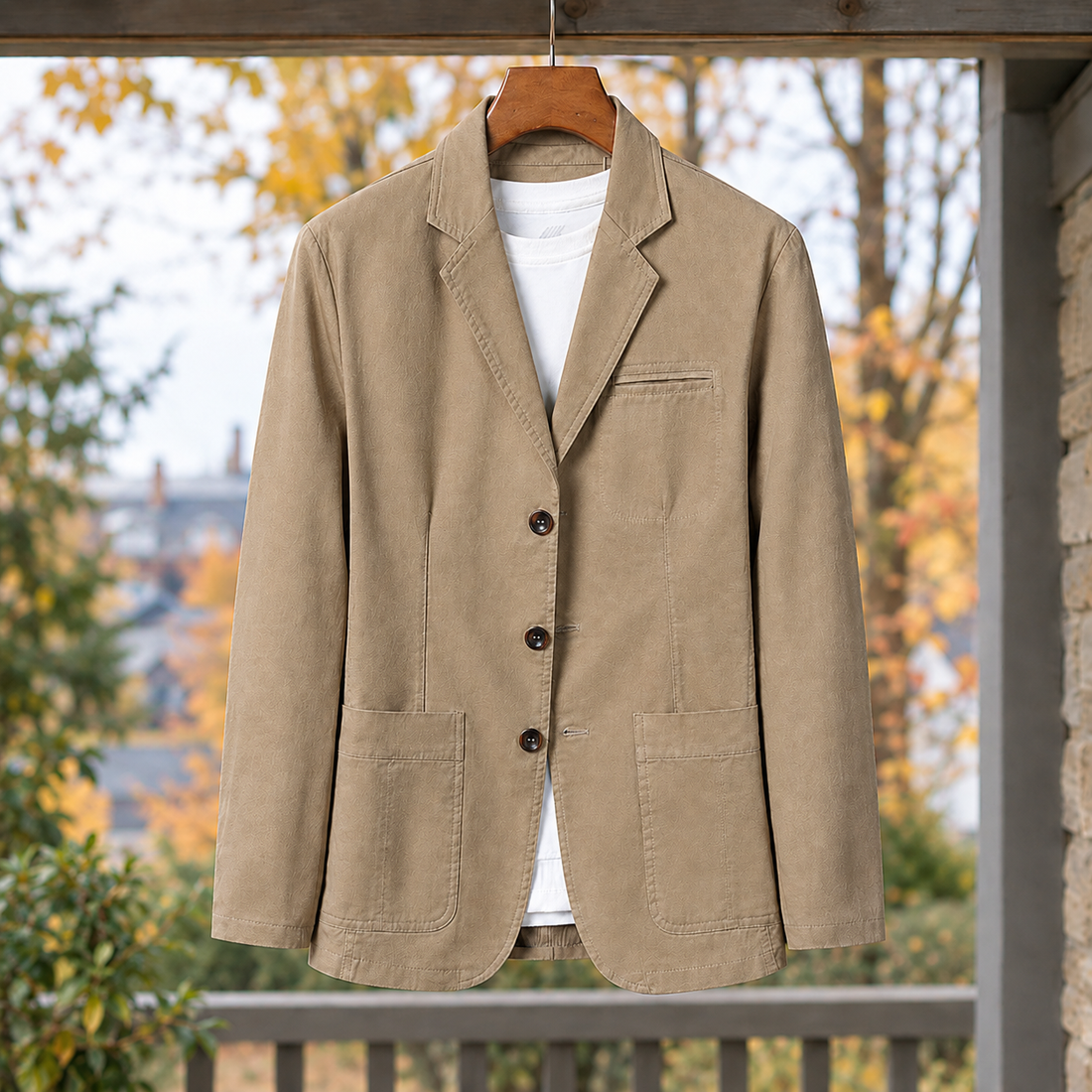 Hugh-Miles Cotton Blazer - Khaki