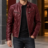 Eric-Grant Biker Jacket - Burgundy