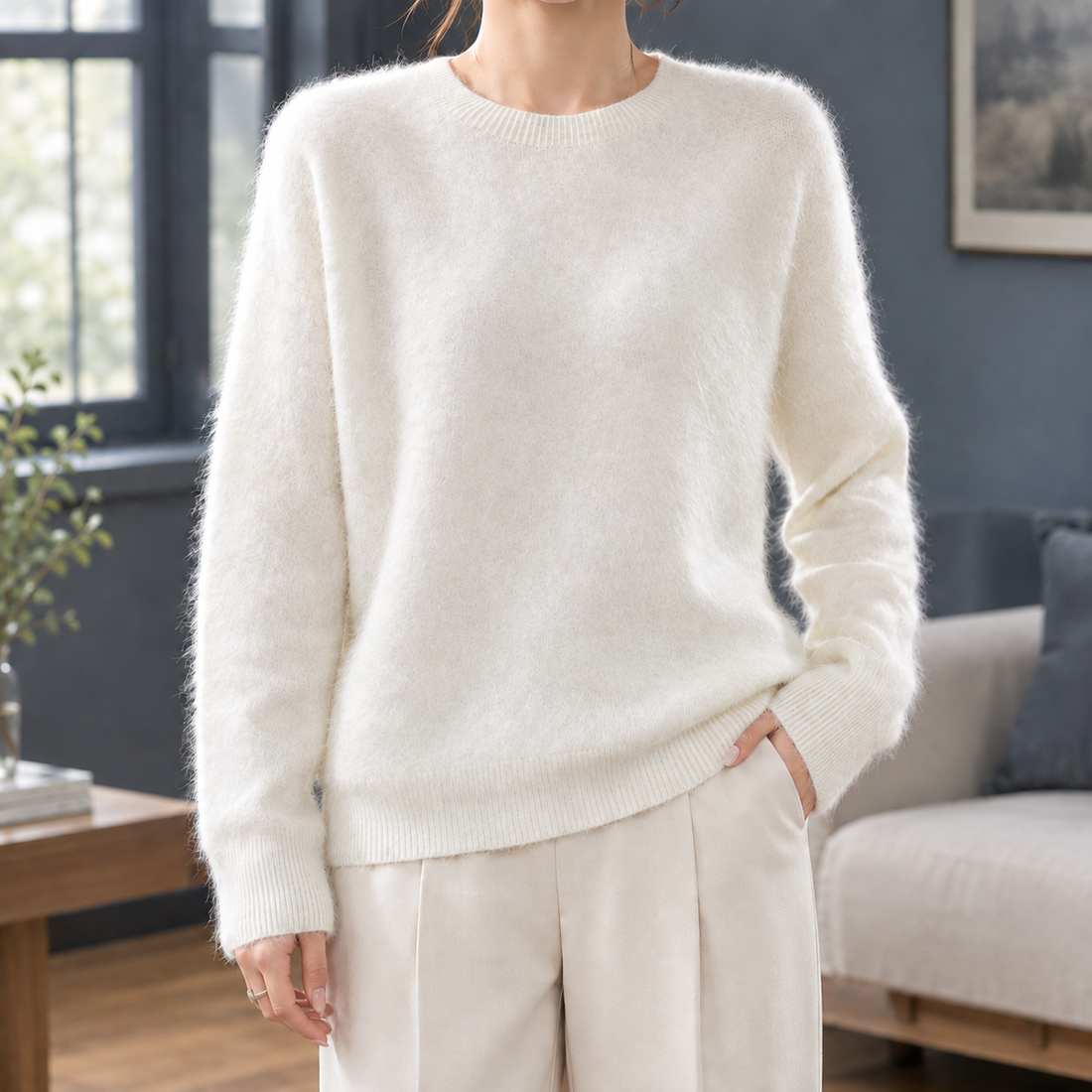 Adele-June Cashmere Sweater - Cream