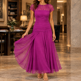 Pippa-June Ruched Maxi Dress - Purple