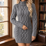 Margot-Jane Cable Knit Dress - Gray