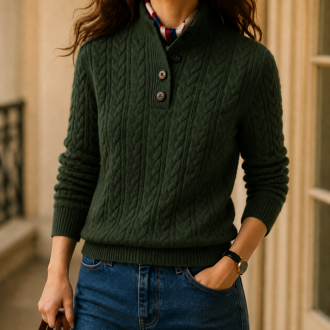 Fleur Cashmere Sweater - Olive