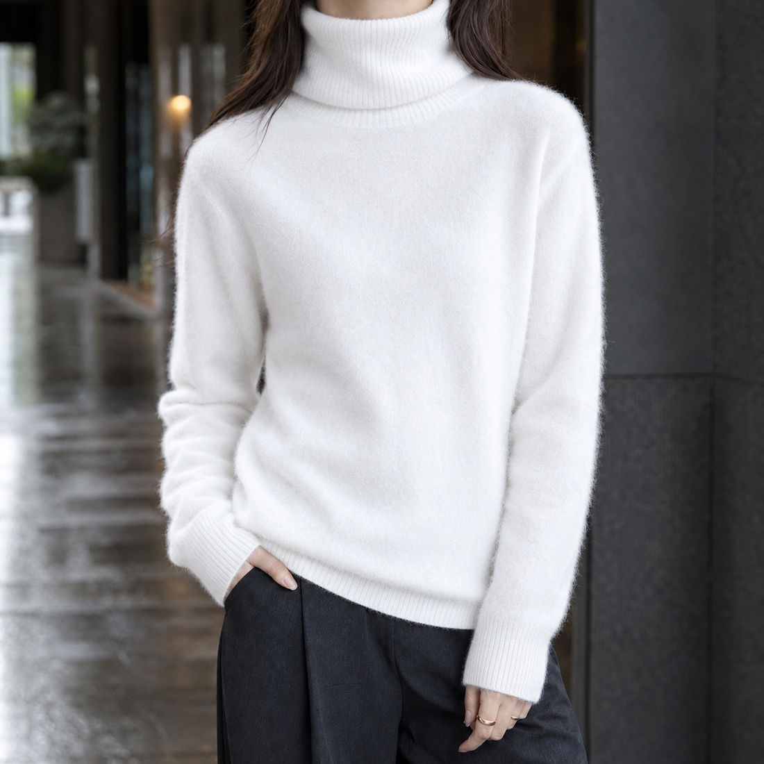 Emmeline-Elise Cashmere Sweater - White