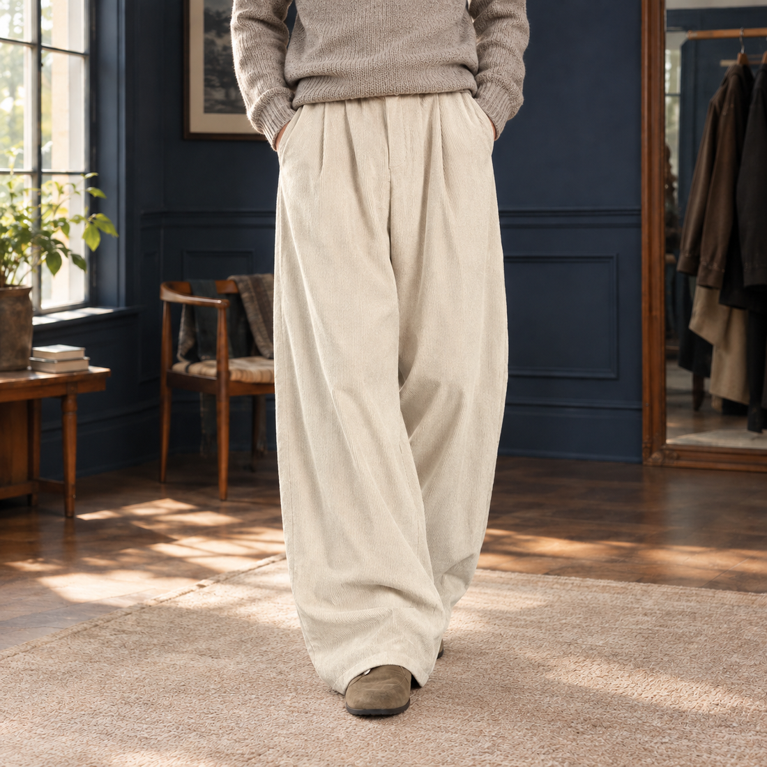 Corwin Wide Leg Pants - Apricot