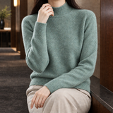 Aiglon Mock Neck Sweater - Grass Green