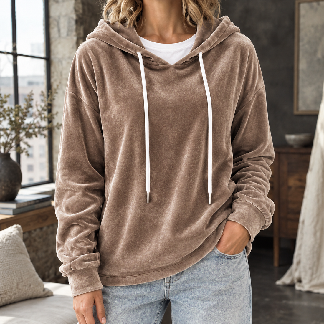 Quinn Relaxed Hoodie - Brown