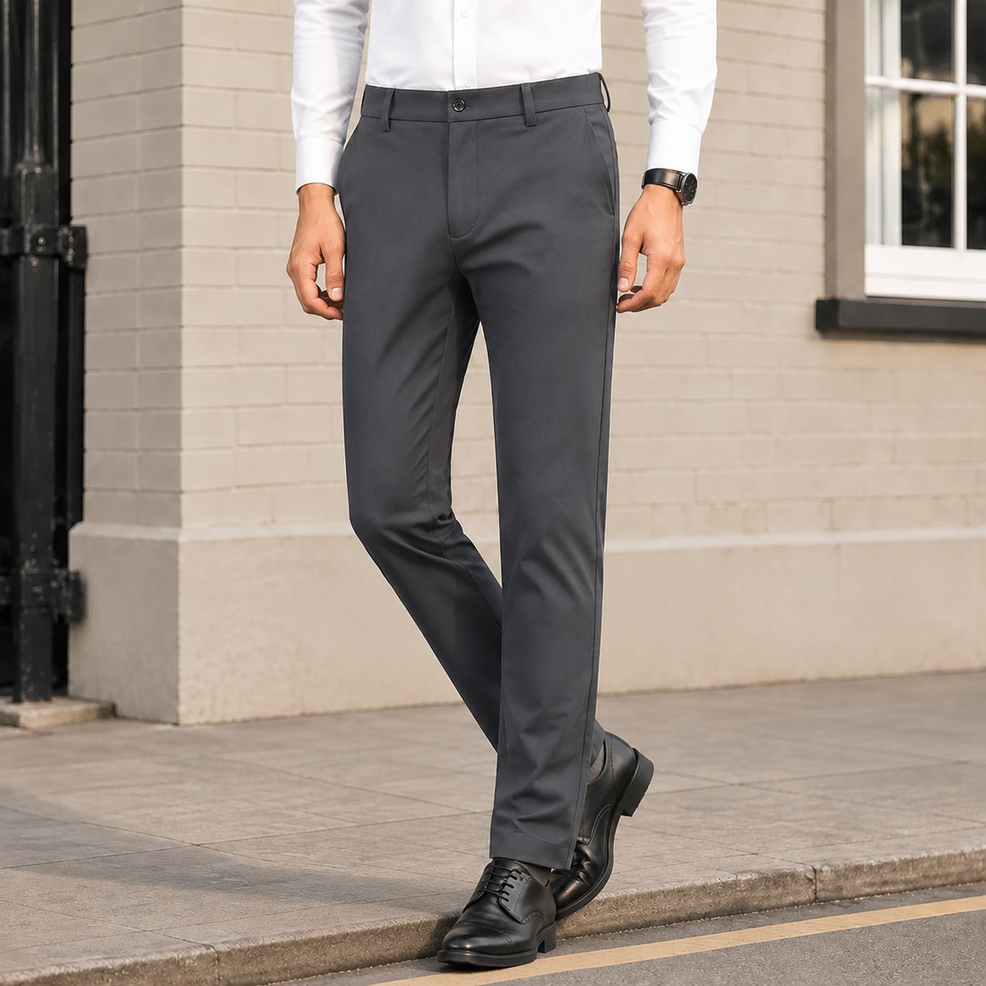 Hector Straight Leg Pants - Dark Gray