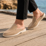 Bologna Suede Mule Loafers - Beige