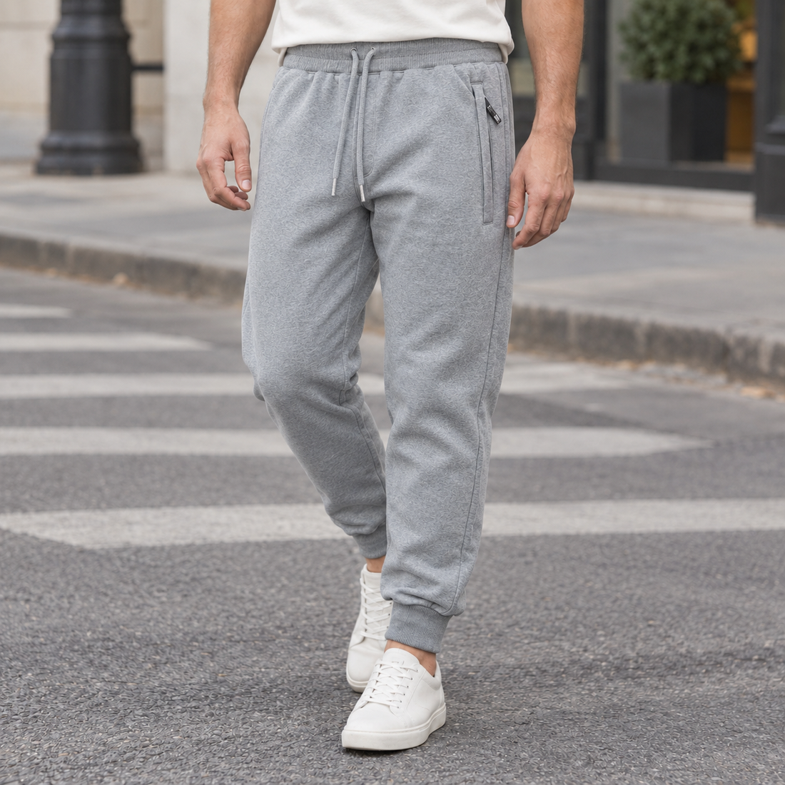 Montague Tapered Joggers - Pocket Light Gray Leggings