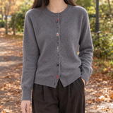 Violetta-Mae Embroidered Cardigan - Gray