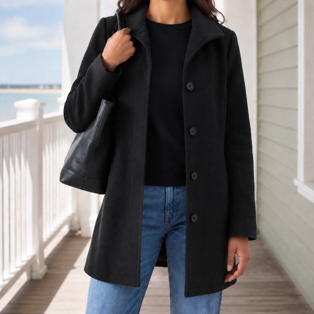 Aimee Wool Coat - Black