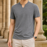 Francis Split Neck T-Shirt - Gray
