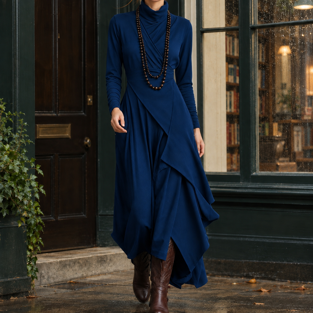 Savannah Asymmetric Maxi Dress - Royal Blue