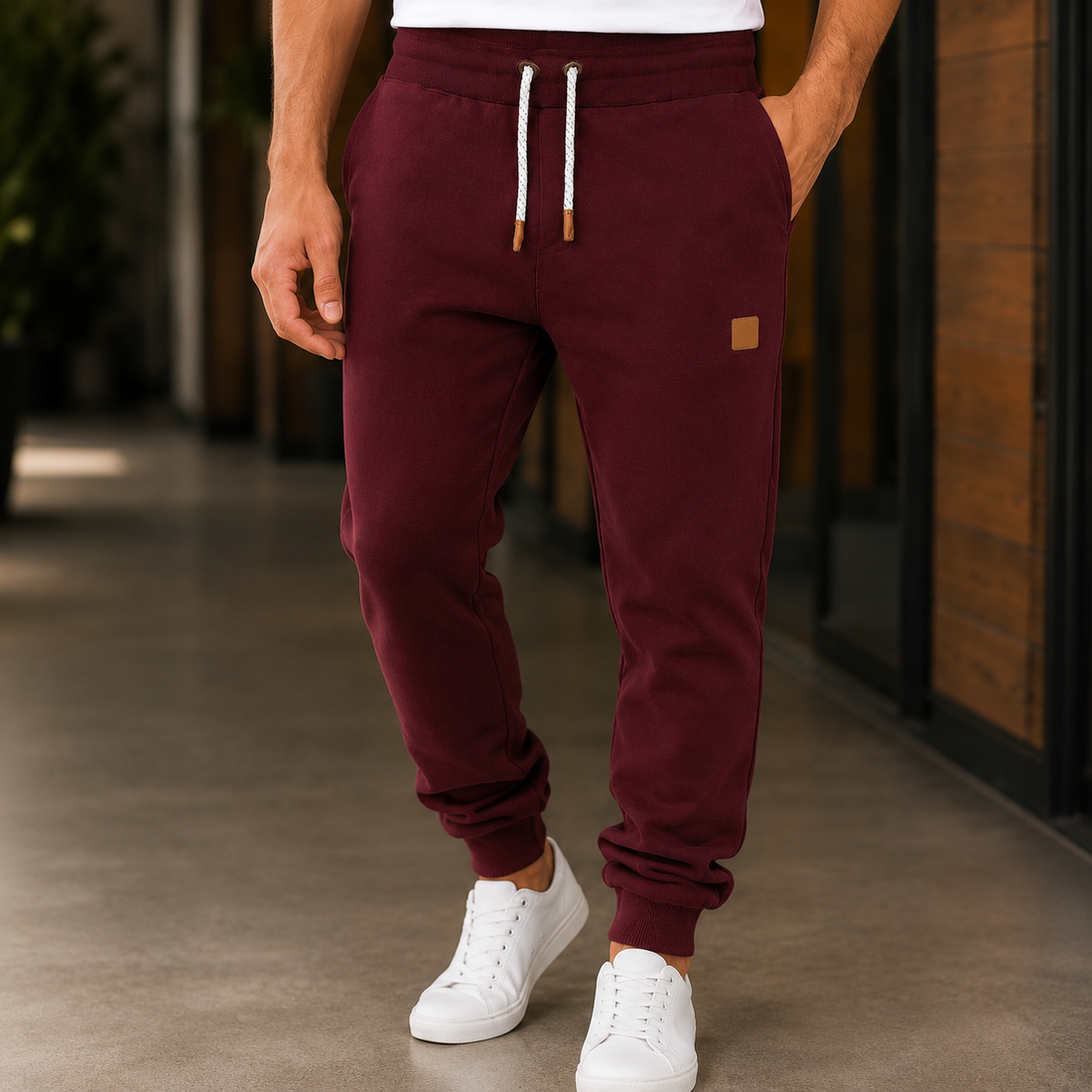 August Tapered Joggers - Burgundy