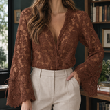 Mallory-Grace Lace Blouse - Coffee
