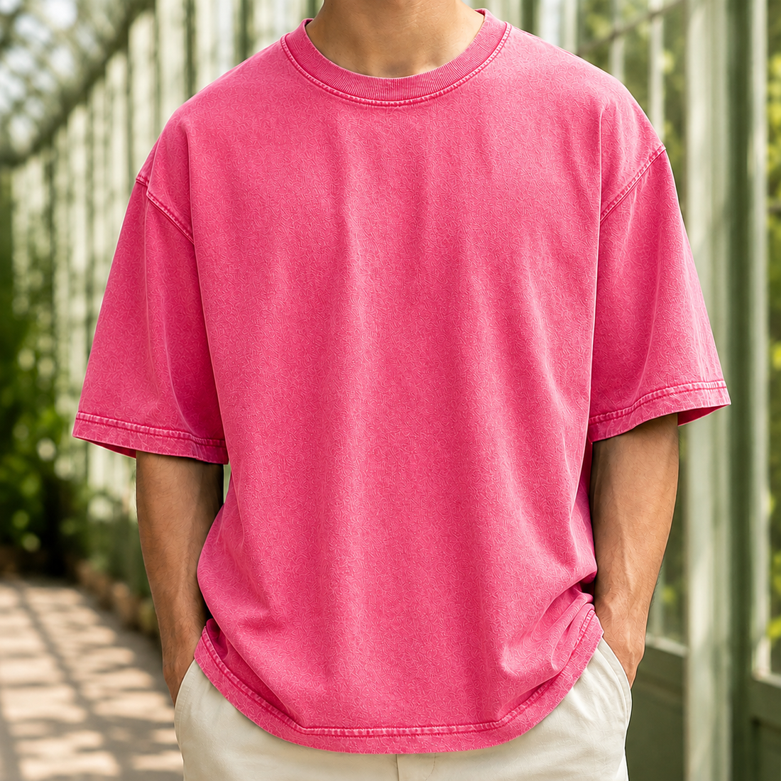Leander Oversized T-Shirt - Rose Red