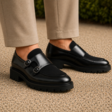 Zanetti Double Monk Shoes - Black