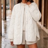 Pippa-Claire Quilted Coat - White
