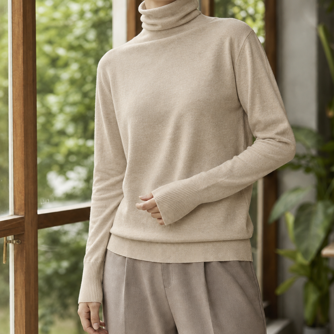 Oriane Turtleneck Sweater - Camel