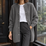 Teresa Brushed Cardigan - Dark Gray