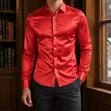 Mathias Satin Shirt - Red