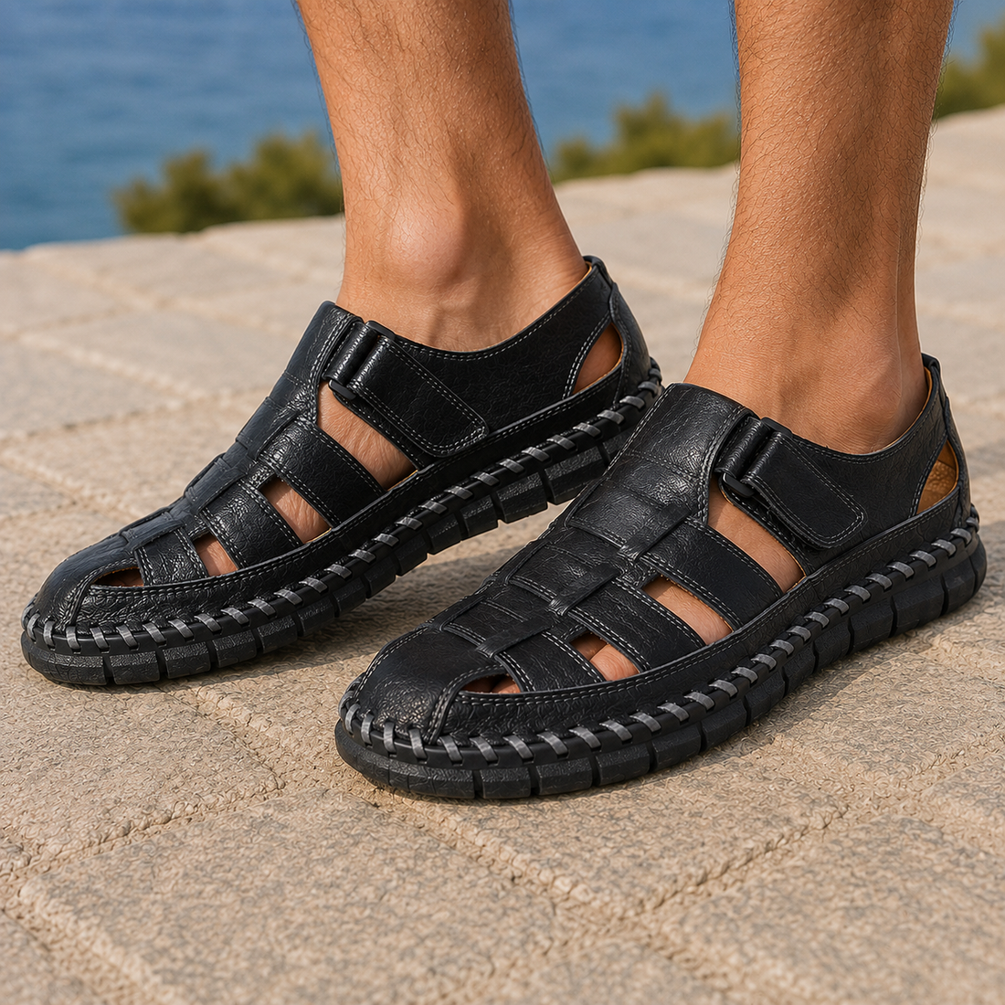 Cecconi Fisherman Sandals - Black