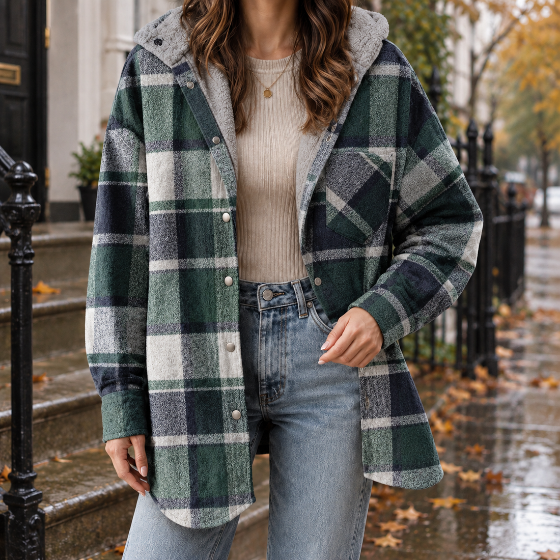Andrina-Belle Hooded Jacket - Green