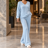 Charlotte-Claire Ribbed Set - Blue
