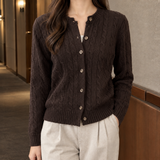 Martha Cable Cardigan - Dark Brown