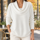 Tiffany-Marie Cowl Neck Sweater - White