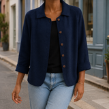 Soraya-Lane Collared Cardigan - Blue