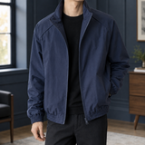Marcus Stand Collar Jacket - Navy Blue