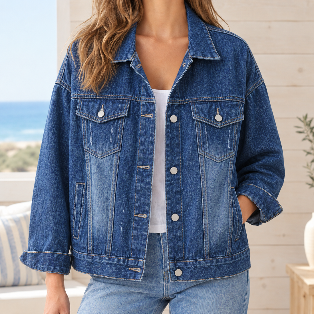 Griselda Relaxed Denim Overshirt - Dark Denim