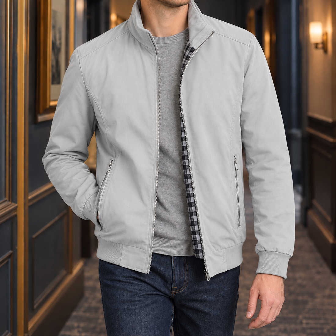 Joseph-Flynn Zip Jacket - Light Gray