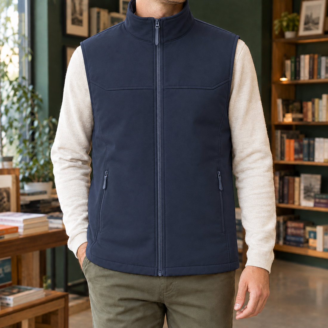 Forrester Fleece-Lined Vest - Navy Blue