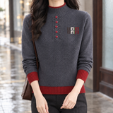 Carlotta Mock Neck Sweater - Gray