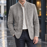 Pierrick Stand Collar Blazer - Light Gray