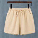 Hermione Wide-Leg Shorts - Khakis