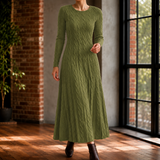 Mina Cable Knit Dress - Army Green